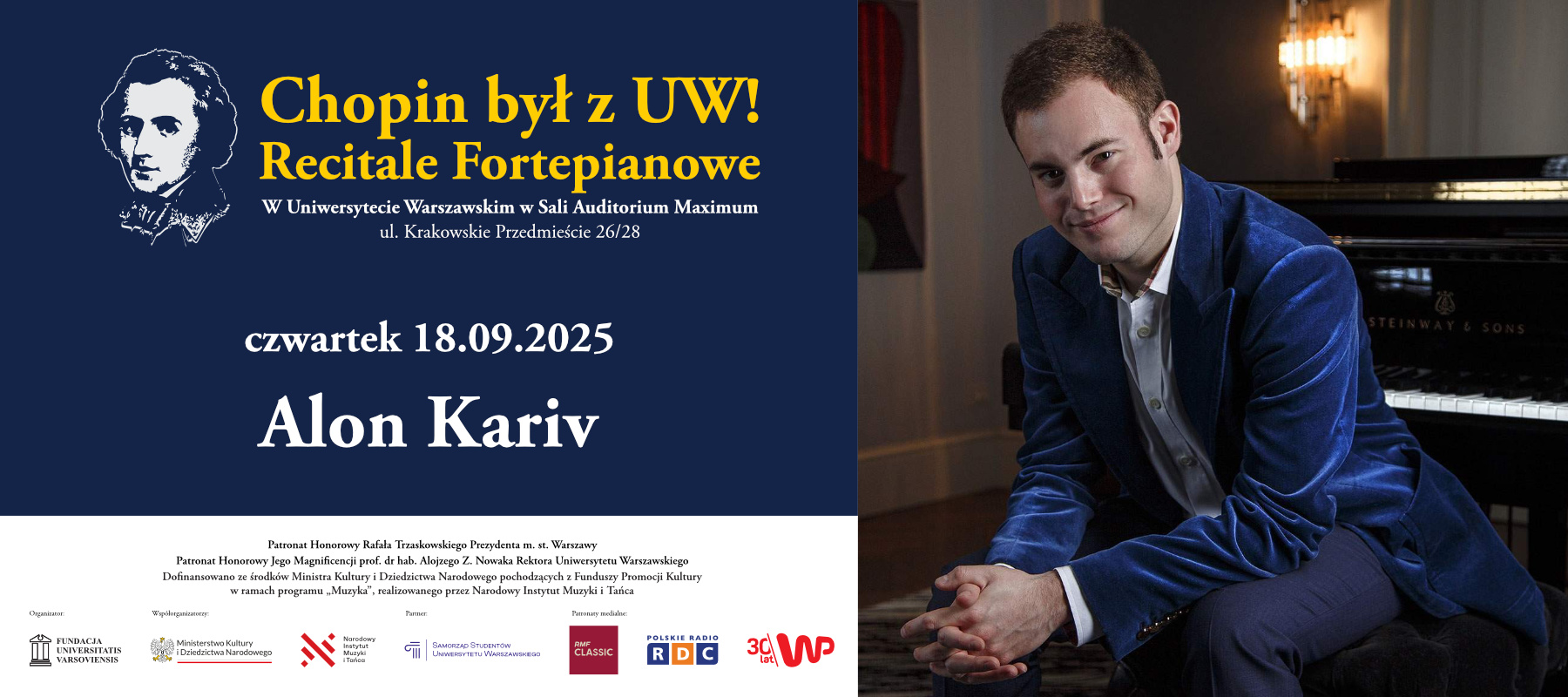 Recitale fortepianowe „CHOPIN BYŁ Z UW!” – ALON KARIV